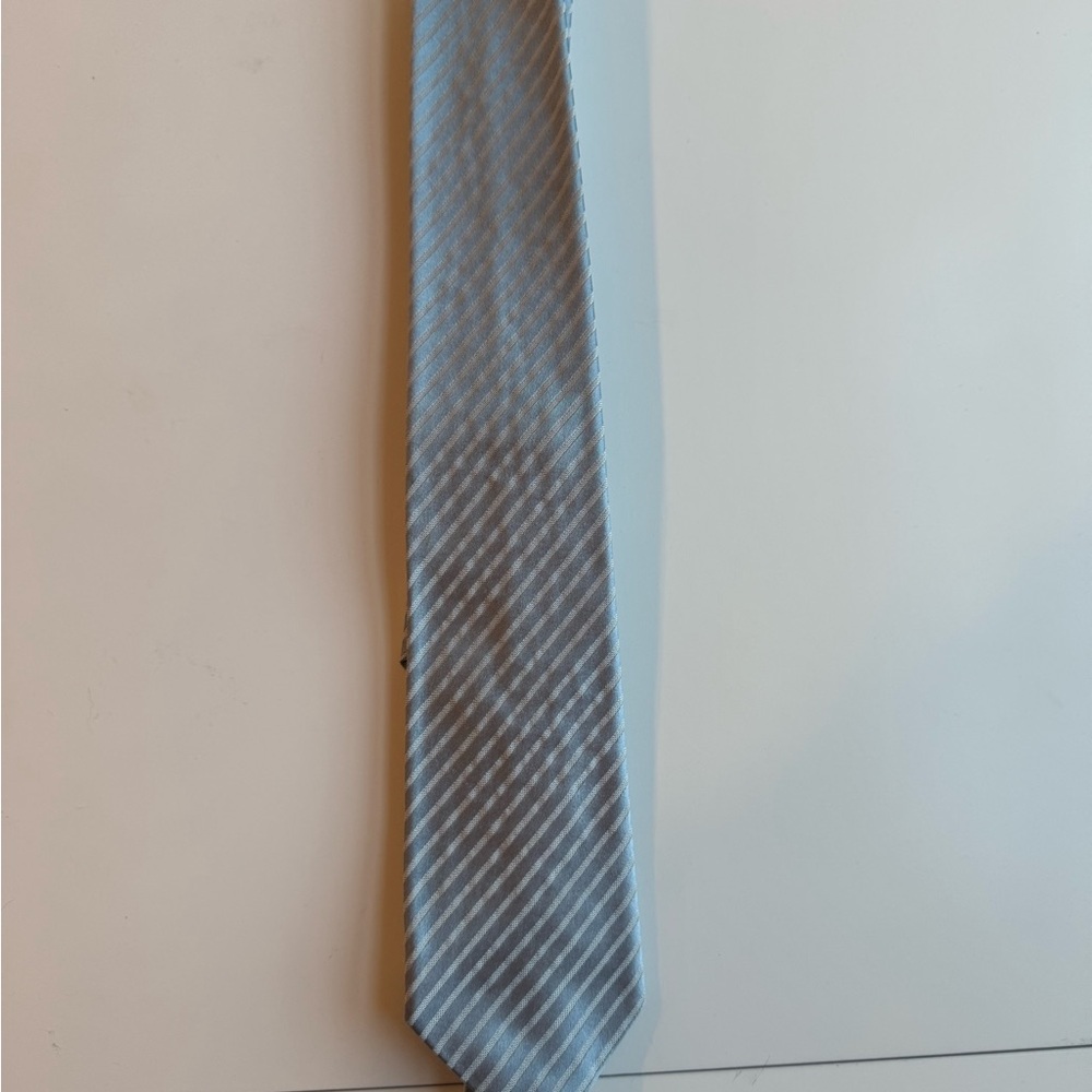Armani Collezioni Striped Light Blue Tie